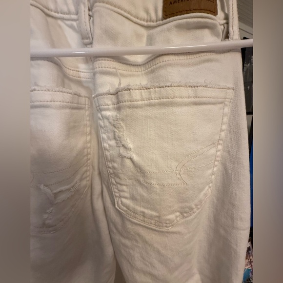 American Eagle Outfitters Cream Ripped Jeans - Picture 2 of 15
